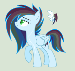 Size: 1956x1852 | Tagged: safe, artist:frostylithi, imported from derpibooru, oc, oc only, oc:north wind, pegasus, pony, female, mare, offspring, parent:rainbow dash, parent:soarin', parents:soarindash, simple background, solo