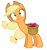 Size: 5869x6250 | Tagged: safe, artist:estories, imported from derpibooru, applejack, pony, absurd resolution, apple, basket, derp, female, food, hat, shrunken pupils, simple background, solo, transparent background, vector