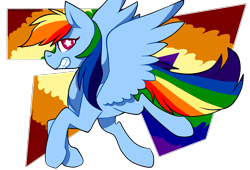 Size: 3507x2380 | Tagged: safe, artist:snowolive, imported from derpibooru, rainbow dash, pegasus, pony, abstract background, absurd resolution, female, flying, grin, high res, looking at you, mare, smiling, solo, spread wings, starry eyes, wingding eyes, wings