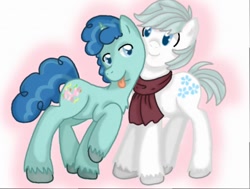 Size: 512x387 | Tagged: safe, artist:seths-girl, imported from derpibooru, double diamond, party favor, earth pony, pony, unicorn, duo, gay, male, partydiamond, shipping, stallion, tongue out