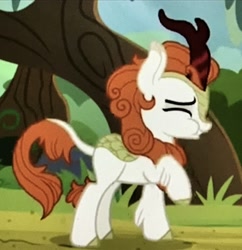 Size: 2932x3024 | Tagged: safe, imported from derpibooru, screencap, autumn blaze, kirin, sounds of silence, cropped, female, puffy cheeks, solo