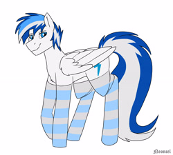 Size: 5000x4498 | Tagged: safe, artist:neoncel, imported from derpibooru, oc, oc only, pegasus, pony, clothes, simple background, socks, solo, striped socks, white background