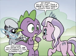 Size: 939x699 | Tagged: safe, artist:billforster, imported from derpibooru, diamond tiara, silver spoon, spike, dragon, earth pony, pony, butt, comic, cropped, female, filly, glasses, i need an adult, jewelry, male, necklace, pearl necklace, plot, shipping, silverspike, silverspiketiara, spike gets all the fillies, spike gets all the mares, spiketiara, straight, tiara