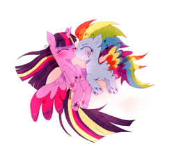 Size: 1702x1500 | Tagged: safe, artist:stupid works-stuwor, imported from derpibooru, rainbow dash, twilight sparkle, alicorn, pegasus, pony, twilight's kingdom, female, lesbian, rainbow power, shipping, twidash, twilight sparkle (alicorn)