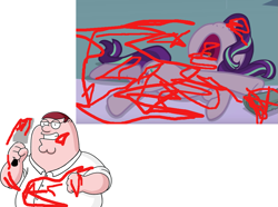 Size: 1021x761 | Tagged: safe, artist:janesdick, deleted from derpibooru, imported from derpibooru, starlight glimmer, 1000 hours in ms paint, artist, blood, death, downvote bait, fake, family guy, get rekt, murder, op, op duck, paint, peter griffin