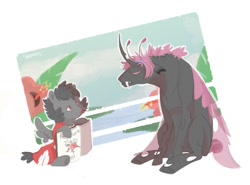 Size: 1024x759 | Tagged: safe, artist:punny-cat, imported from derpibooru, oc, changeling, pegasus, pony, changeling oc, pink changeling