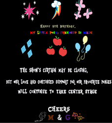 Size: 1126x1234 | Tagged: safe, artist:mellow91, imported from derpibooru, 1000 hours in ms paint, cheers, cutie mark, happy birthday mlp:fim, letter, mlp fim's ninth anniversary, rainbow, text