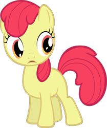 Size: 2590x3099 | Tagged: safe, artist:spikesmustache, edit, editor:slayerbvc, imported from derpibooru, vector edit, apple bloom, earth pony, pony, accessory-less edit, female, filly, high res, missing accessory, simple background, solo, transparent background, vector