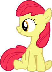 Size: 2858x3937 | Tagged: safe, artist:overdriv3n, edit, editor:slayerbvc, imported from derpibooru, vector edit, apple bloom, pony, absurd resolution, accessory-less edit, adorabloom, cute, female, high res, missing accessory, simple background, sitting, solo, transparent background, vector