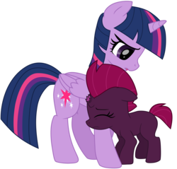 Size: 8373x8010 | Tagged: safe, artist:ejlightning007arts, imported from derpibooru, fizzlepop berrytwist, tempest shadow, twilight sparkle, alicorn, pony, unicorn, my little pony: the movie, broken horn, eyes closed, female, filly, filly tempest shadow, horn, mare, sad, simple background, trace, transparent background, twilight sparkle (alicorn), younger