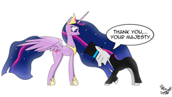 Size: 3840x2160 | Tagged: safe, artist:noidavaliable, imported from derpibooru, twilight sparkle, oc, oc:alias, alicorn, pony, the last problem, bowing, happy birthday mlp:fim, mlp fim's ninth anniversary, princess twilight 2.0, twilight sparkle (alicorn)