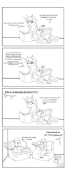 Size: 1544x3942 | Tagged: safe, artist:miyathegoldenflower, imported from derpibooru, flash sentry, spike, twilight sparkle, oc, alicorn, dragon, pegasus, pony, backfire, book, brutal honesty, comic, female, flashlight, glare, highlights, laughing, male, offspring, parent:flash sentry, parent:twilight sparkle, parents:flashlight, sassy, shipping, shock, straight, twilight sparkle (alicorn)