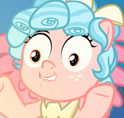 Size: 605x575 | Tagged: safe, imported from derpibooru, screencap, cozy glow, alicorn, pony, the ending of the end, alicornified, cozy glow is best facemaker, cropped, faic, female, filly, funny, funny face, lip bite, race swap, solo
