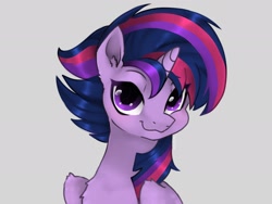 Size: 2048x1536 | Tagged: safe, artist:siripim111, imported from derpibooru, twilight sparkle, alicorn, pony, alternate hairstyle, bust, chest fluff, cute, ear fluff, female, looking at you, punklight sparkle, simple background, smiling, solo, twiabetes, twilight sparkle (alicorn), white background, wing fluff