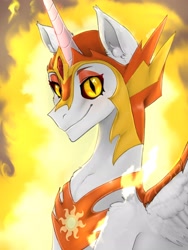 Size: 1536x2048 | Tagged: safe, artist:siripim111, imported from derpibooru, daybreaker, alicorn, pony, female, fire, solo