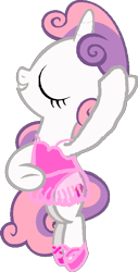 Size: 367x720 | Tagged: safe, artist:angrymetal, imported from derpibooru, sweetie belle, pony, unicorn, 1000 hours in ms paint, ballerina, ballet, ballet slippers, clothes, cute, diasweetes, en pointe, eyes closed, female, leotard, one arm up, open mouth, simple background, solo, sweetierina, transparent background, tutu