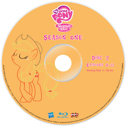 Size: 2339x2339 | Tagged: safe, artist:pixelgrip94, imported from derpibooru, applejack, earth pony, pony, season 1, blu-ray, eyes closed, fake, fake blu-ray set, fan made, female, freckles, hat, mare, simple background, solo, transparent background