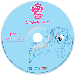 Size: 2339x2339 | Tagged: safe, artist:pixelgrip94, imported from derpibooru, rainbow dash, pegasus, pony, season 1, blu-ray, fake, fake blu-ray set, fan made, female, looking back, mare, simple background, solo, transparent background