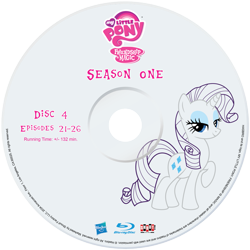 Size: 2339x2339 | Tagged: safe, artist:pixelgrip94, imported from derpibooru, rarity, pony, unicorn, season 1, blu-ray, fake, fake blu-ray set, female, mare, raised hoof, simple background, smiling, solo, transparent background