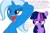 Size: 1336x2048 | Tagged: safe, artist:tenebrousmelancholy, imported from derpibooru, trixie, twilight sparkle, twilight sparkle (alicorn), alicorn, pony, disappointed, duo, protagonist, twilight is not amused, twilight sparkle is not amused, unamused