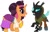 Size: 878x563 | Tagged: safe, artist:cloudy glow, artist:cloudyglow, editor:thomasfan45, imported from derpibooru, saffron masala, thorax, changeling, pony, unicorn, bracelet, clothes, cosplay, costume, crossover, cute, disney, dress, esmeralda, esmeralda (the hunchback of notre dame), hunchback, hunchback of notre dame, jewelry, quasimodo, saffronbetes, shoes, simple background, the hunchback of notre dame, thorabetes, vector, white background, wings