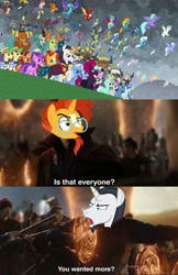 Size: 1907x2945 | Tagged: safe, edit, edited screencap, imported from derpibooru, screencap, amarant, amethyst star, arista, ballista, barry, billy (dragon), blaze, chancellor neighsay, chief thunderhooves, clump, firelight, fizzlepop berrytwist, flam, fleetfoot, flim, fume, gabby, galena, garble, gilda, gimme moore, giselle, grampa gruff, greta, gretchen, high winds, irma, laguna, lemon hearts, lightning streak, little strongheart, lokiax, lyra heartstrings, minuette, misty fly, moondancer, natalya, night light, party favor, pharynx, prince rutherford, princess ember, prominence, rain shine, seaspray, silver lining, silver zoom, sky beak, soarin', sparkler, spear (dragon), spiracle, spitfire, stellar flare, sunburst, surprise, tempest shadow, terramar, thod, thorax, trixie, twilight velvet, vex, viverno, yona's dad, yona's mom, zecora, buffalo, changedling, changeling, dragon, griffon, hippogriff, kirin, yak, the ending of the end, avengers assemble, avengers: endgame, awesome, billy, clothes, dialogue, doctor strange, endgame, equestria assemble, everycreature, everyone is here, everypony, evil grin, final battle, frenulum (g4), grin, king thorax, meme, portal, prince pharynx, rex, smiling, snake (g4), spear (g4), text, uniform, wall of tags, wind waker, wonderbolts uniform, wong, yona's grandma, yona's grandpa