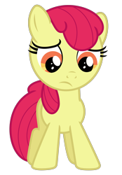Size: 4016x5782 | Tagged: safe, artist:estories, edit, editor:slayerbvc, imported from derpibooru, vector edit, apple bloom, earth pony, pony, accessory-less edit, female, filly, looking down, missing accessory, simple background, solo, transparent background, vector