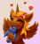 Size: 3240x3594 | Tagged: safe, artist:shamziwhite, imported from derpibooru, oc, oc only, oc:dwits, oc:rymora, alicorn, pony, alicorn oc, female, happy, heart, horn, hug, plushie, smiling, solo, wings