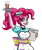 Size: 2150x2541 | Tagged: safe, artist:lrusu, imported from derpibooru, pinkie pie, human, coinky-dink world, eqg summertime shorts, equestria girls, breakfast in america, clothes, commission, digital art, female, humanized, server pinkie pie, smiling, solo, supertramp, waitress