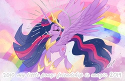 Size: 2048x1324 | Tagged: dead source, safe, artist:sophieascruggs, artist:sophillia, imported from derpibooru, twilight sparkle, alicorn, pony, the last problem, cute, eyes closed, female, princess twilight 2.0, smiling, solo, spread wings, twiabetes, twilight sparkle (alicorn), wings