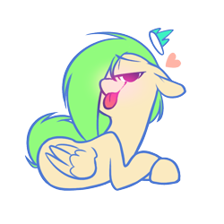 Size: 1000x1000 | Tagged: safe, artist:illiuminc, imported from derpibooru, oc, oc only, oc:illium, pegasus, pony, female, heart, looking at you, mare, simple background, solo, tongue out, transparent background