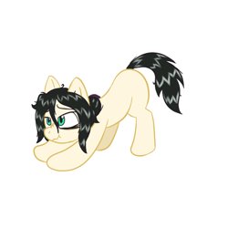 Size: 576x576 | Tagged: safe, artist:scraggleman, imported from derpibooru, oc, oc only, oc:floor bored, earth pony, pony, bags under eyes, face down ass up, iwtcird, lidded eyes, meme, scrunchy face, simple background, solo