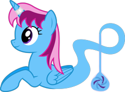 Size: 8679x6400 | Tagged: safe, artist:parclytaxel, imported from derpibooru, oc, oc only, oc:parcly taxel, alicorn, genie, genie pony, pony, ain't never had friends like us, albumin flask, .svg available, absurd resolution, alicorn oc, bottle, female, horn, horn ring, mare, prone, simple background, smiling, solo, transparent background, vector