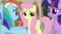 Size: 1920x1080 | Tagged: safe, imported from derpibooru, screencap, fluttershy, rainbow dash, twilight sparkle, alicorn, pony, the ending of the end, twilight sparkle (alicorn)