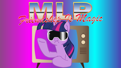 Size: 1920x1080 | Tagged: safe, artist:loserofhope, imported from derpibooru, twilight sparkle, pony, unicorn, female, macho man randy savage, mare, obscure reference, osw review, randy savage, sunglasses, unicorn twilight, youtube link