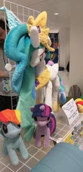 Size: 466x960 | Tagged: safe, imported from derpibooru, photographer:lhtl, princess celestia, rainbow dash, twilight sparkle, pony, uk ponycon, united kingdom