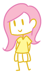 Size: 400x600 | Tagged: safe, artist:missmagikarp, imported from derpibooru, fluttershy, human, 2012, humanized, simplistic art style, stick figure