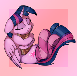 Size: 4618x4550 | Tagged: safe, artist:rexyseven, imported from derpibooru, twilight sparkle, alicorn, pony, absurd resolution, book, cheek fluff, clothes, cute, eyes closed, female, floppy ears, hug, leg fluff, socks, solo, striped socks, that pony sure does love books, twiabetes, twilight sparkle (alicorn)