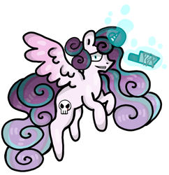 Size: 781x807 | Tagged: safe, artist:hunterthewastelander, imported from derpibooru, princess flurry heart, alicorn, pony, blood, butcher knife, female, glowing horn, horn, knife, magic, mare, older, older flurry heart, simple background, skull, smiling, telekinesis, white background