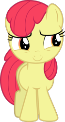 Size: 2058x3836 | Tagged: safe, artist:tomfraggle, edit, editor:slayerbvc, imported from derpibooru, vector edit, apple bloom, earth pony, pony, absurd resolution, accessory-less edit, female, filly, high res, missing accessory, simple background, smiling, solo, transparent background, vector