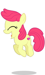 Size: 2000x3337 | Tagged: safe, artist:xebck, edit, editor:slayerbvc, imported from derpibooru, vector edit, apple bloom, earth pony, pony, accessory-less edit, cropped, cutie mark, female, filly, missing accessory, pronking, simple background, solo, the cmc's cutie marks, transparent background, vector