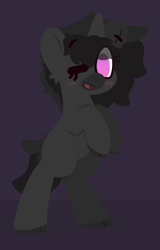 Size: 1400x2188 | Tagged: safe, artist:moonydusk, imported from derpibooru, oc, oc only, oc:moonlight disk, pony, unicorn, female, mare, one eye closed, simple background, standing