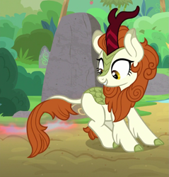 Size: 885x925 | Tagged: safe, imported from derpibooru, screencap, autumn blaze, kirin, sounds of silence, cropped, female, solo