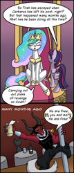 Size: 420x978 | Tagged: safe, artist:black-nocturne, imported from derpibooru, lord tirek, princess celestia, twilight sparkle, alicorn, comic, pole dancing, scorpan's necklace, stripper pole, twilight sparkle (alicorn)