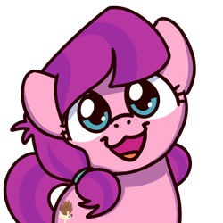 Size: 1000x1000 | Tagged: safe, artist:sugar morning, imported from derpibooru, part of a set, lily longsocks, earth pony, pony, :3, adorasocks, bust, cat face, cat smile, cute, female, filly, lilydorable, looking at you, open mouth, part of a series, simple background, smiling, solo, sugar morning's smiling ponies, transparent background