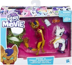 Size: 612x550 | Tagged: safe, imported from derpibooru, applejack, capper dapperpaws, fluttershy, pinkie pie, rainbow dash, rarity, tempest shadow, twilight sparkle, abyssinian, alicorn, cat, unicorn, my little pony: the movie, bottle, box, chair, chest fluff, doll, female, glasses, hasbro, mane six, mare, my little pony logo, toy, twilight sparkle (alicorn)