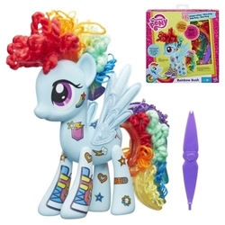 Size: 500x500 | Tagged: safe, imported from derpibooru, rainbow dash, pony, clothes, cutie mark, doll, female, hair, hairstyle, mare, my little pony logo, style, toy, wings