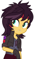 Size: 2166x3713 | Tagged: safe, artist:sketchmcreations, imported from derpibooru, sunset shimmer, costume conundrum, costume conundrum: applejack, equestria girls, equestria girls series, spoiler:choose your own ending (season 2), spoiler:eqg series (season 2), clothes, fangs, female, gloves, jacket, simple background, solo, transparent background, vampire shimmer, vector, wig