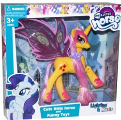 Size: 341x339 | Tagged: safe, imported from derpibooru, applejack, fluttershy, pinkie pie, princess luna, rainbow dash, rarity, twilight sparkle, alicorn, pony, alicornified, bootleg, choking hazard, doll, female, fluttercorn, mare, my little horse, my little pony logo, nightmare fluttershy, nightmarified, photo, race swap, s1 luna, toy, twilight sparkle (alicorn)