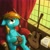 Size: 2000x2000 | Tagged: safe, artist:anticular, imported from derpibooru, oc, oc only, oc:4everfreebrony, cat, earth pony, pony, acoustic guitar, album cover, chair, floppy ears, glasses, guitar, male, musical instrument, sitting, smiling, solo, stallion, window